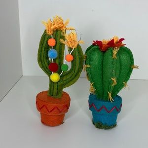 Two Plush Decorative Fiesta Cactus Decor